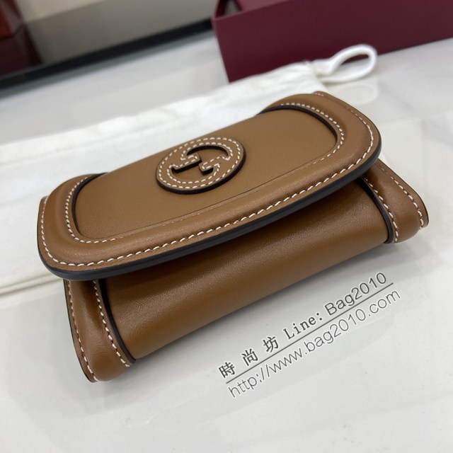 Gucci專櫃古馳最新款圓形互扣式雙G標識卡片夾卡包零錢包 jh2678型號：818811
